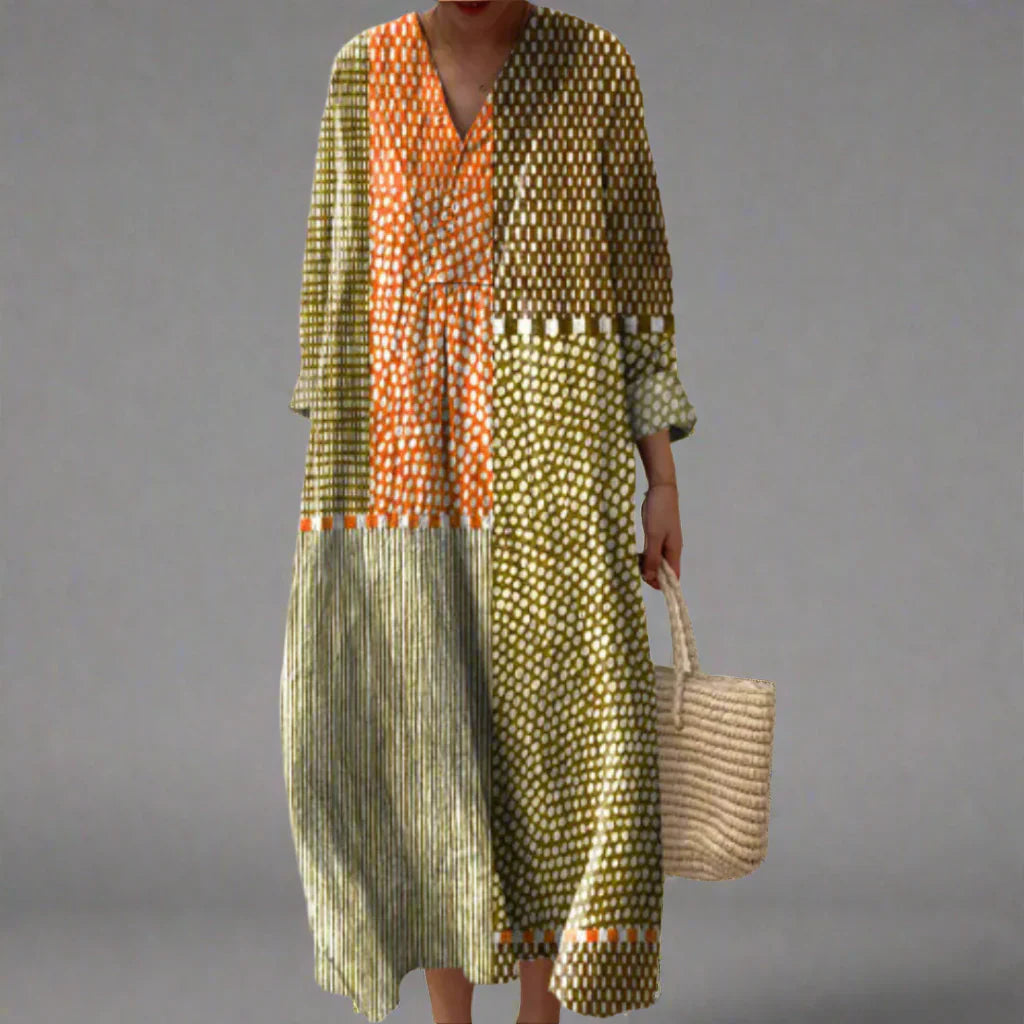 Carina - Elegante vestido geométrico Aviero Madrid