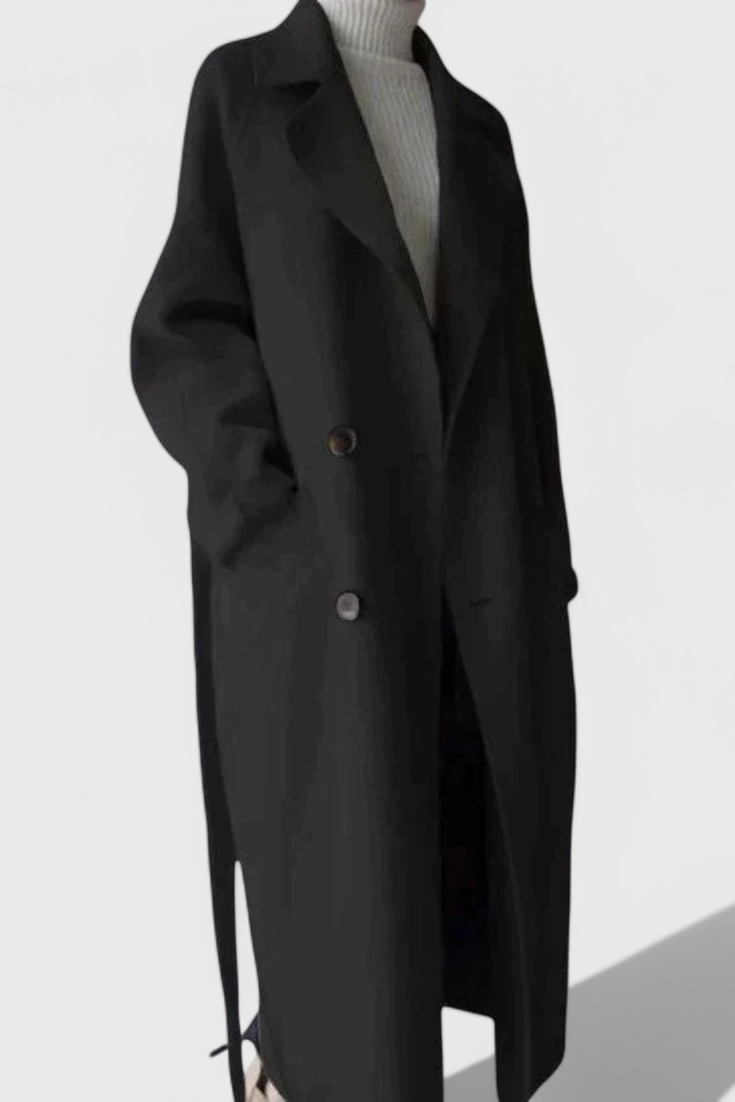 Abrigo Largo de Mezcla de Lana Clara Timeless Valera Madrid