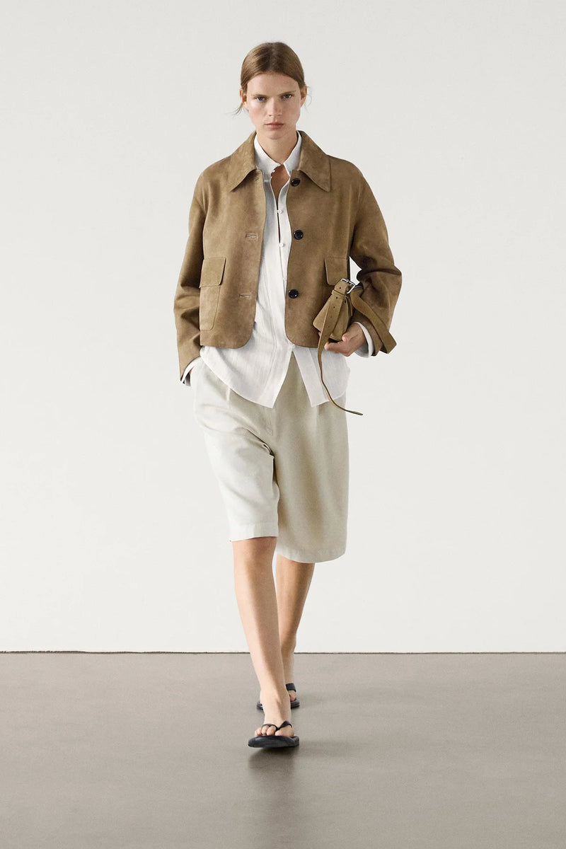 Chaqueta de piel de serraje Aviero Madrid