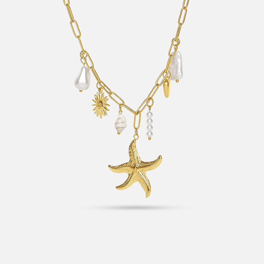 Starfish Charm Necklace - GOLD CØDE Toronto