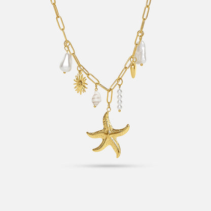 Starfish Charm Necklace - GOLD CØDE Toronto