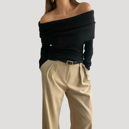 Merta Merta – Top con Hombros Descubiertos y Fruncido Elegante Aviero Madrid