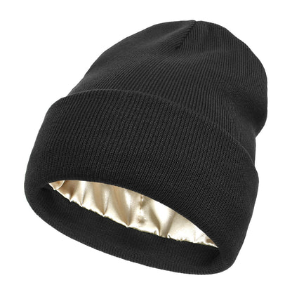 Luxe Satin-Lined Beanie – Elegant Winter Warmth for Hair Protection Grace & Willow Toronto