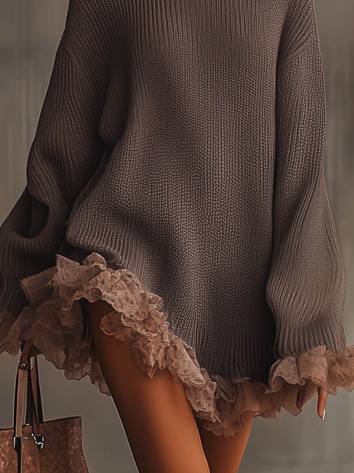 Hetty - Romantic Ruffled Sweater Dress CODE America