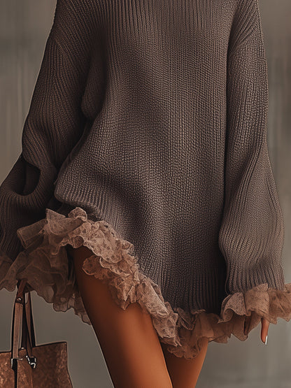 Hetty - Romantic Ruffled Sweater Dress CODE America