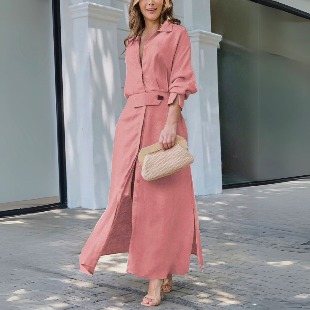Jane - Elegant Maxi Dress with V-Neck CØDE Toronto