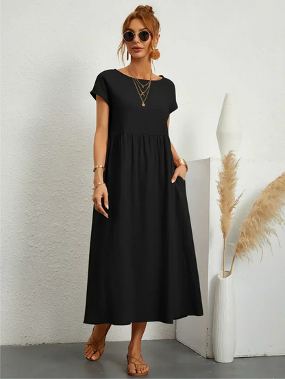 Nina - Elegant Round Neck Dress CØDE Toronto