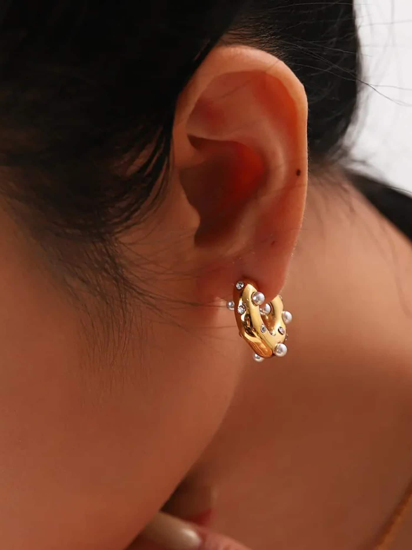 Étoile - Pearl aros de perlas naturales con zirconia Aviero Madrid