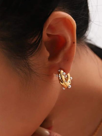 Étoile - Pearl aros de perlas naturales con zirconia Aviero Madrid