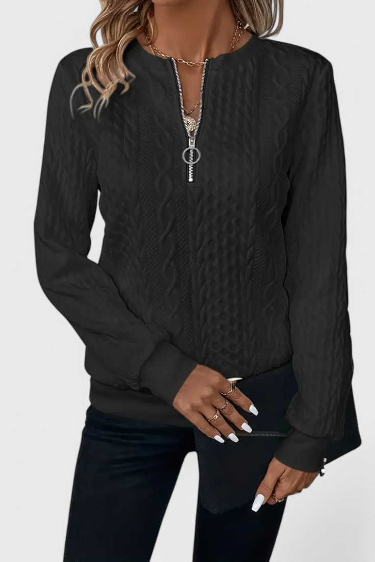 Lina - Jersey de Punto con Cremallera Suave Aviero Madrid