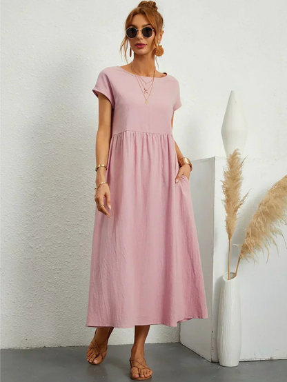 Nina - Elegant Round Neck Dress CØDE Toronto