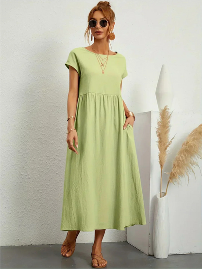 Nina - Elegant Round Neck Dress CØDE Toronto