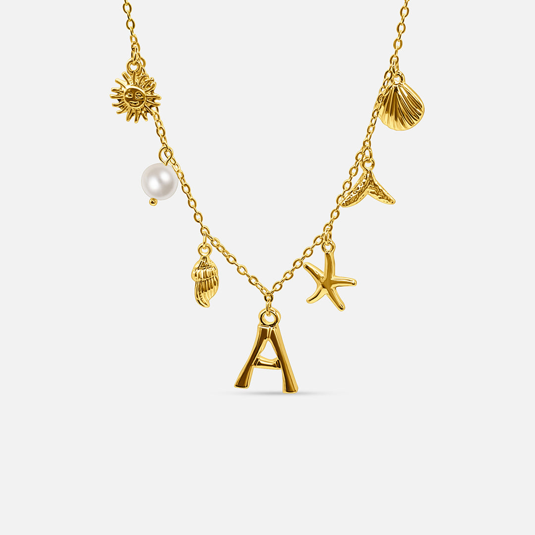 Ocean Letter Necklace - GOLD CØDE Toronto