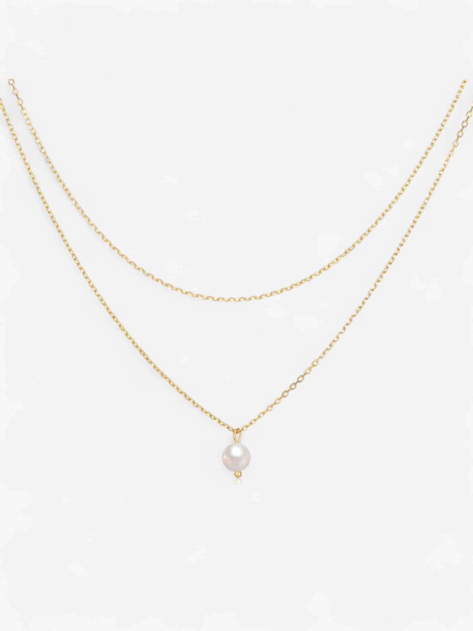 Léa – Pearl collar en capas con perla natural Aviero Madrid