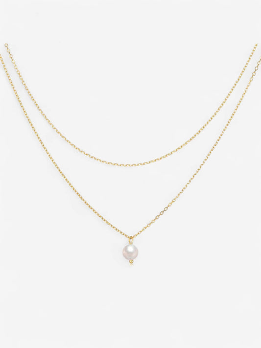 Léa – Pearl collar en capas con perla natural Aviero Madrid