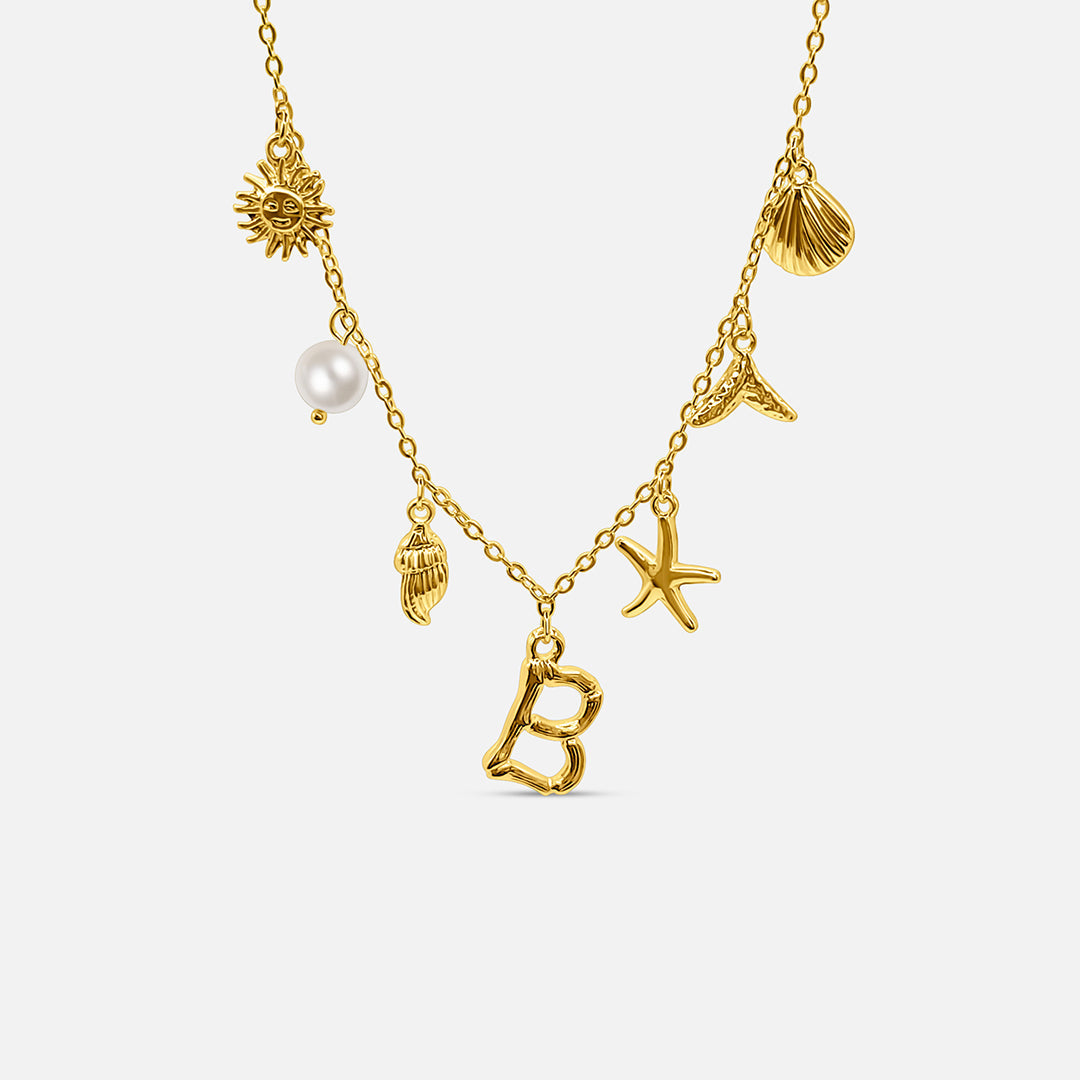 Ocean Letter Necklace - GOLD CØDE Toronto