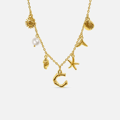 Ocean Letter Necklace - GOLD CØDE Toronto