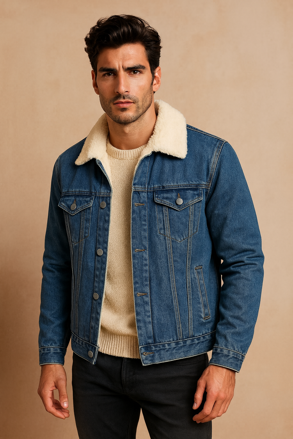 Francisco - Cazadora Denim Polar Clásica Aviero madrid