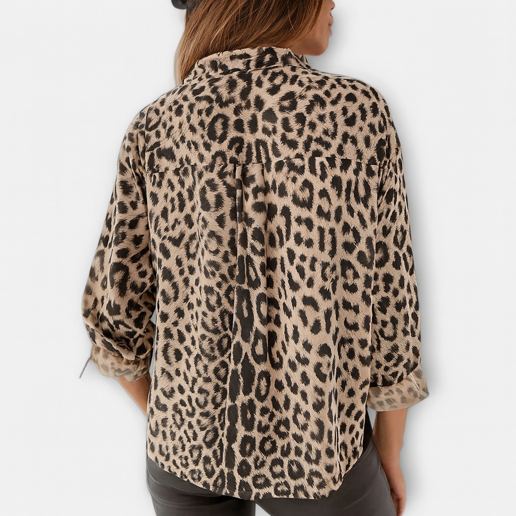 Bica - Blusa de moda con estampado de leopardo Aviero Madrid
