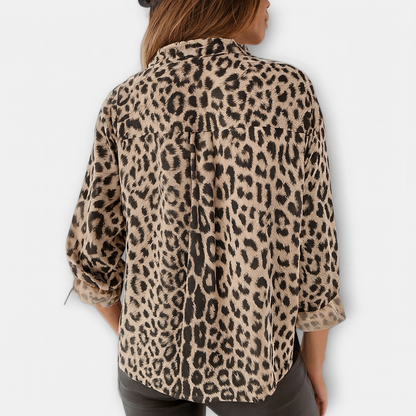 Bica - Blusa de moda con estampado de leopardo Aviero Madrid