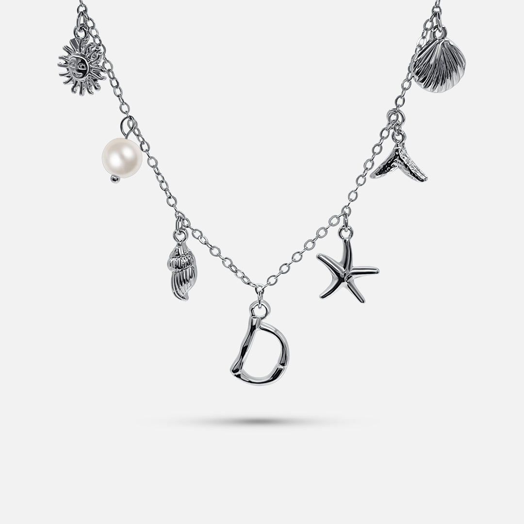 Collar con Letra Ocean - PLATA Aviero Madrid