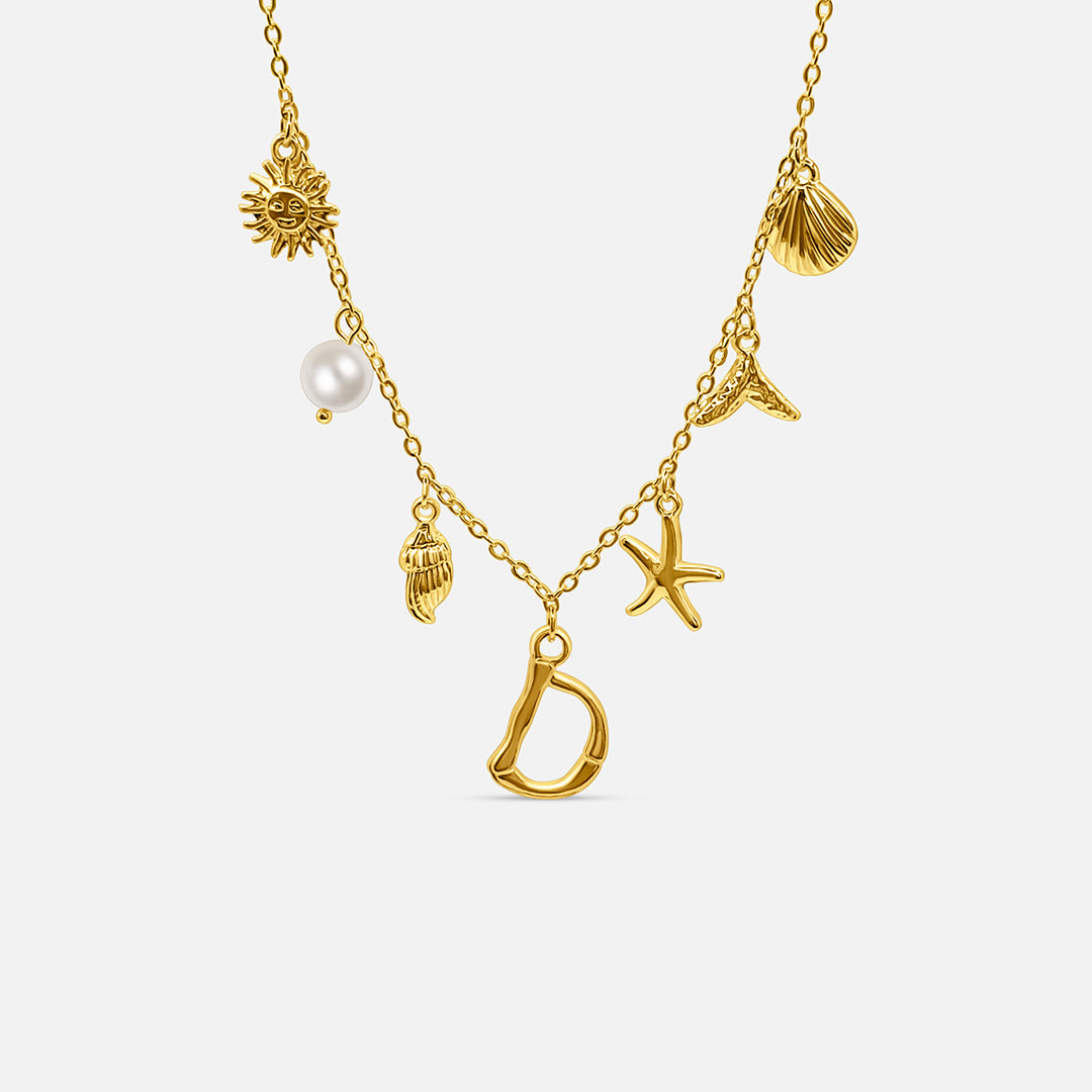 Ocean Letter Necklace - GOLD CØDE Toronto