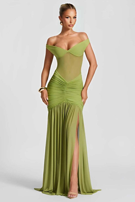Alaia Maxi Dress - Olive Aviero Madrid