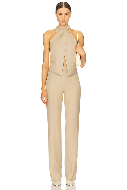 Cross Halter Neck Vest Top Aviero Madrid