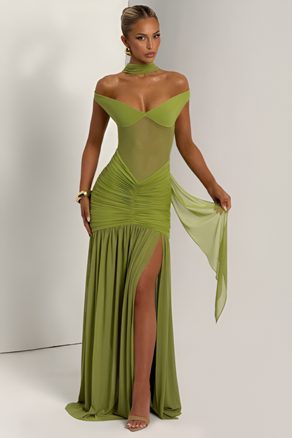 Alaia Maxi Dress - Olive Aviero Madrid