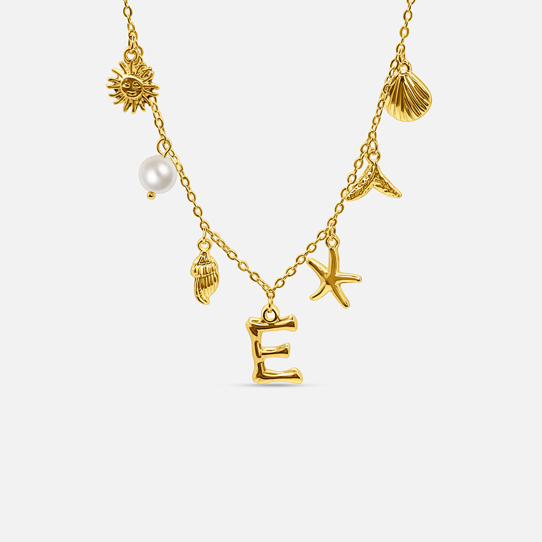Ocean Letter Necklace - GOLD CØDE Toronto