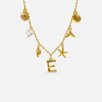 Ocean Letter Necklace - GOLD CØDE Toronto