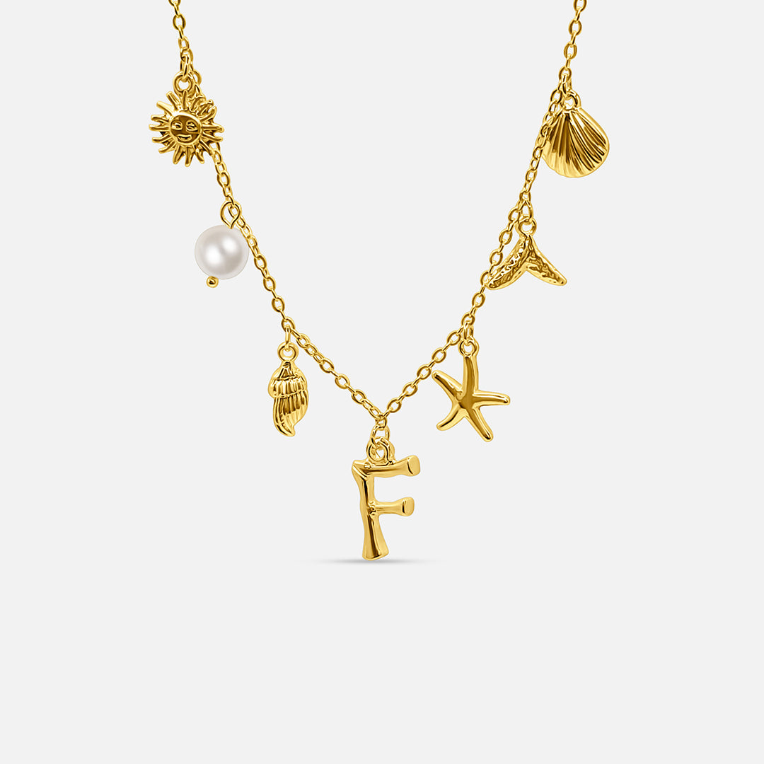 Ocean Letter Necklace - GOLD CØDE Toronto