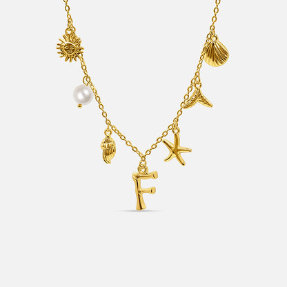 Ocean Letter Necklace - GOLD CØDE Toronto