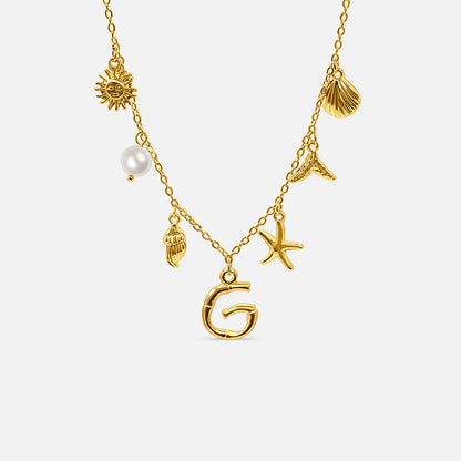 Ocean Letter Necklace - GOLD CØDE Toronto
