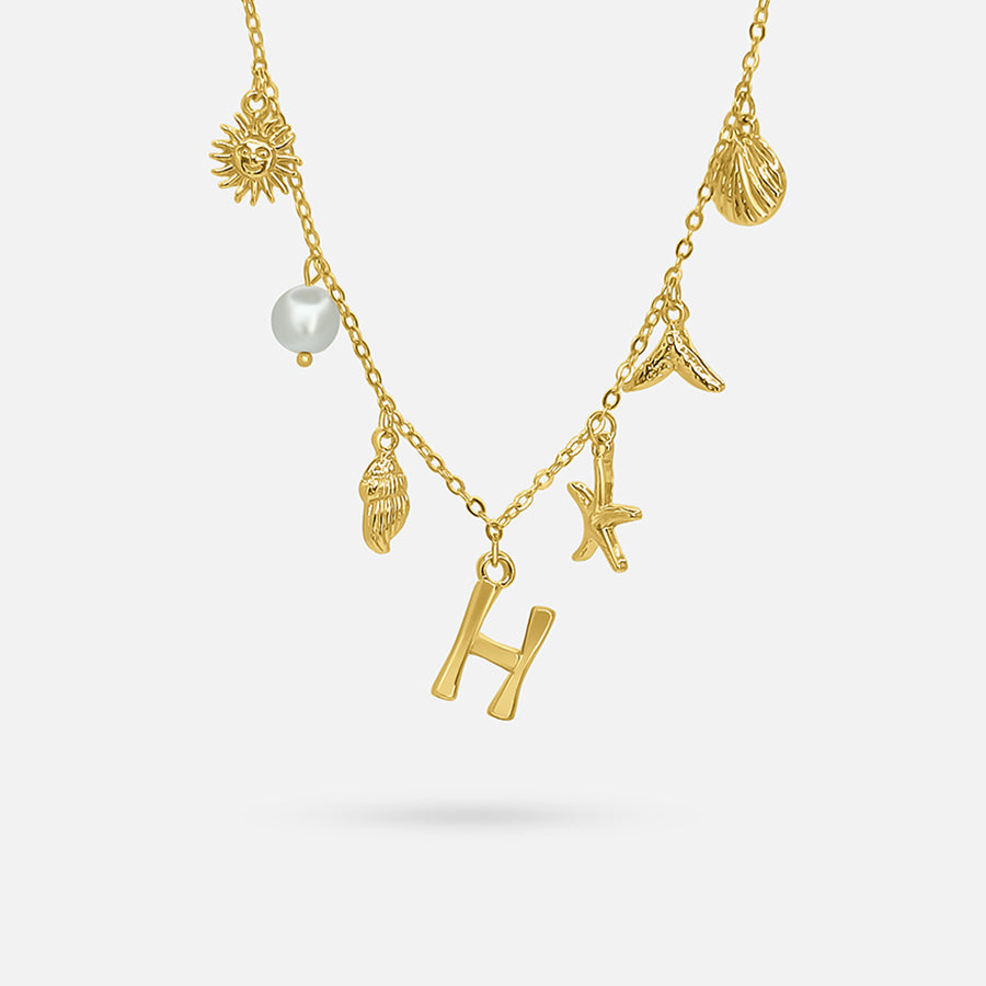 Ocean Letter Necklace - GOLD CØDE Toronto
