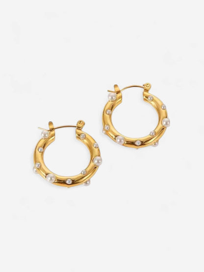 Étoile - Pearl aros de perlas naturales con zirconia Aviero Madrid