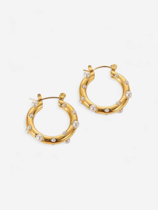 Étoile - Pearl aros de perlas naturales con zirconia Aviero Madrid