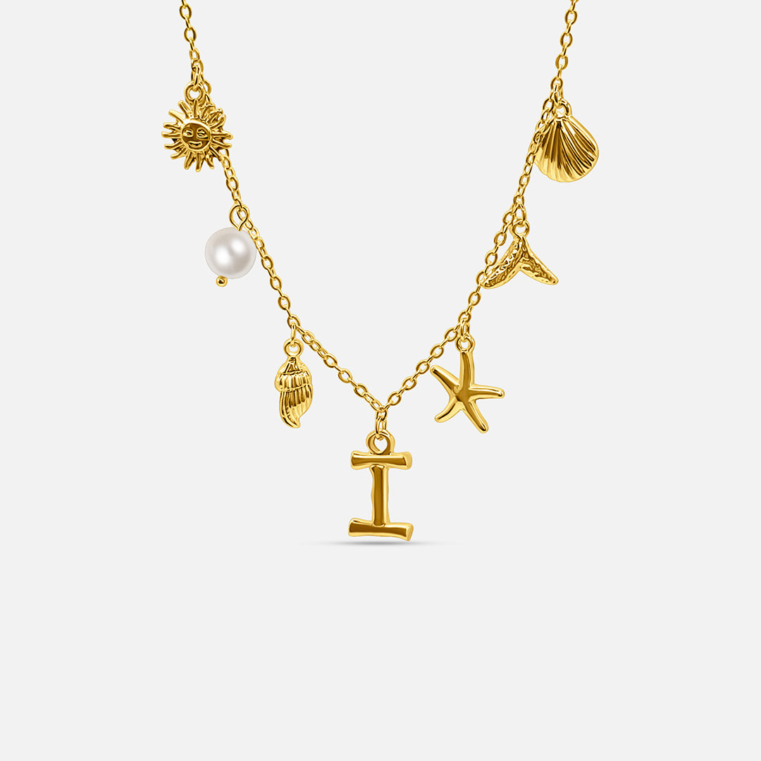 Ocean Letter Necklace - GOLD CØDE Toronto