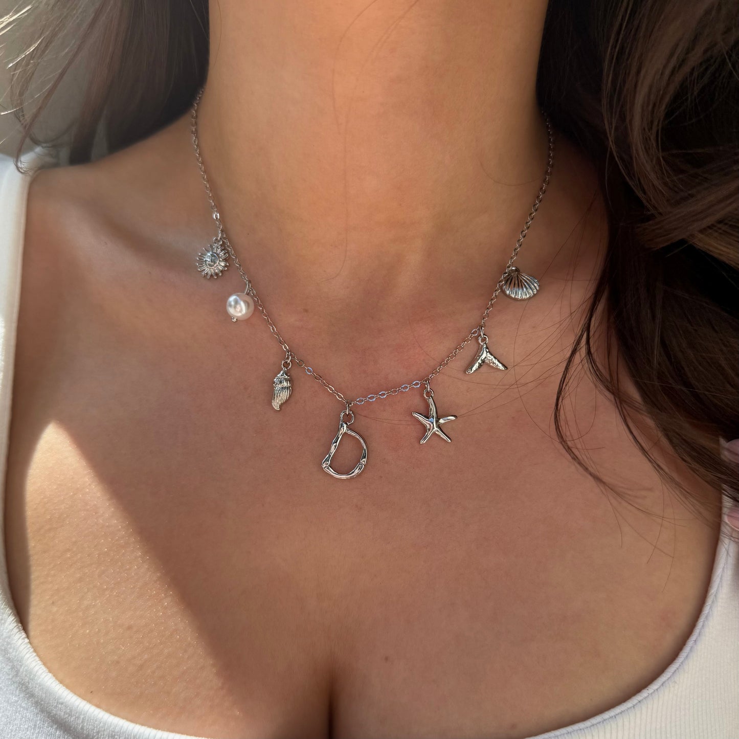 Collar con Letra Ocean - PLATA Aviero Madrid