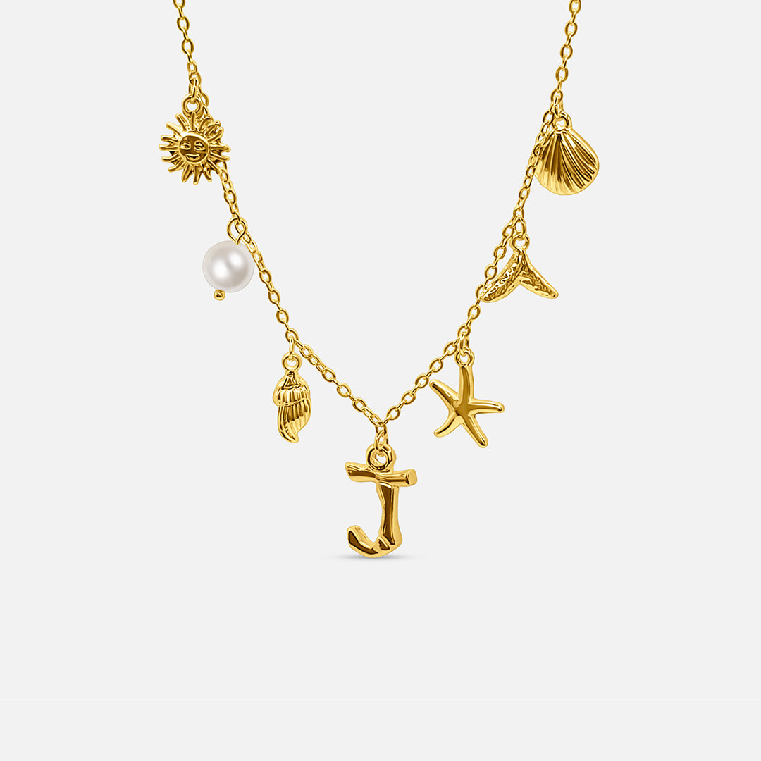 Ocean Letter Necklace - GOLD CØDE Toronto