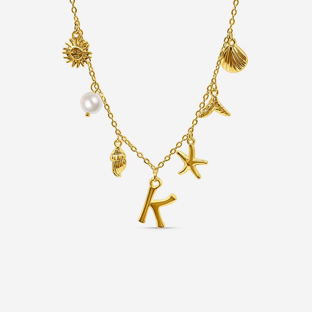 Ocean Letter Necklace - GOLD CØDE Toronto