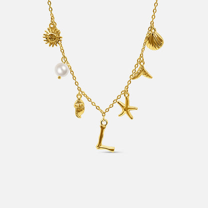 Ocean Letter Necklace - GOLD CØDE Toronto