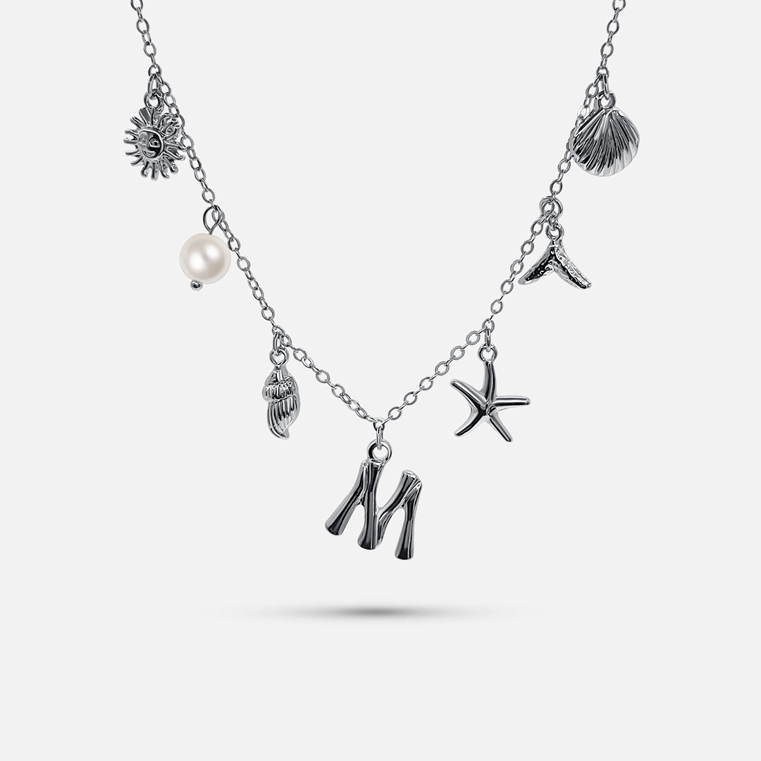 Collar con Letra Ocean - PLATA Aviero Madrid