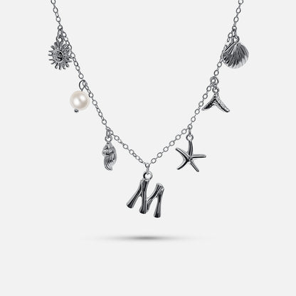 Collar con Letra Ocean - PLATA Aviero Madrid