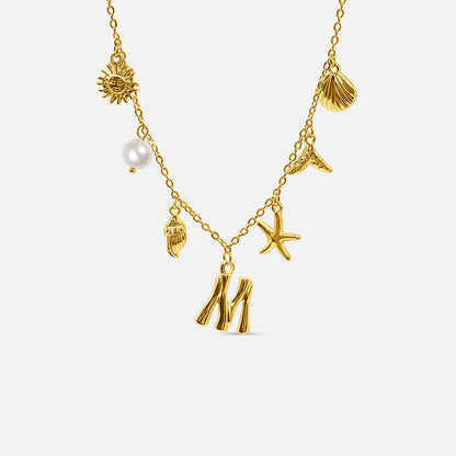 Ocean Letter Necklace - GOLD CØDE Toronto