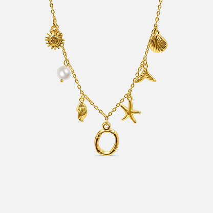 Ocean Letter Necklace - GOLD CØDE Toronto