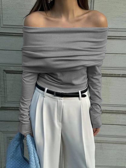 Merta  – Top con Hombros Descubiertos y Fruncido Elegante Aviero Madrid