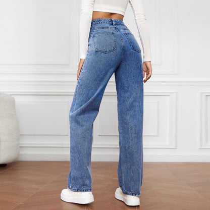 Selina - Jeans Straight de Cintura Alta Aviero Madrid