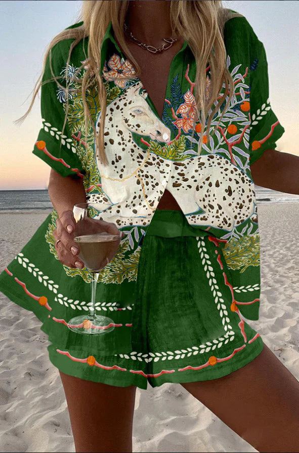 LARA - CONJUNTO DE LINO ESTAMPADO Aviero Madrid