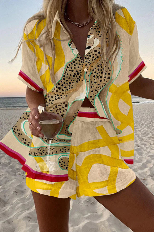 LARA - CONJUNTO DE LINO ESTAMPADO Aviero Madrid